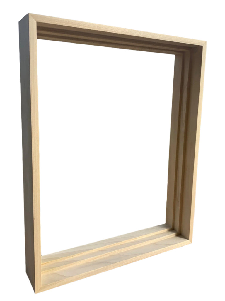 Natural Poplar Wood Floater Frame for 1.5" Deep Canvas Floater Frame | Sunbelt Mfg. Co. - Screen Printing Frames, Art Canvas & Surfaces, Ink & Encaustic Supplies