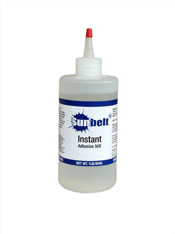 Sunbelt Mfg. Co. Instant Adhesive Super Glue 50x, Cyanoacrylate glue SUPER GLUE | Sunbelt Mfg. Co. - Screen Printing Frames, Art Canvas & Surfaces, Ink & Encaustic Supplies