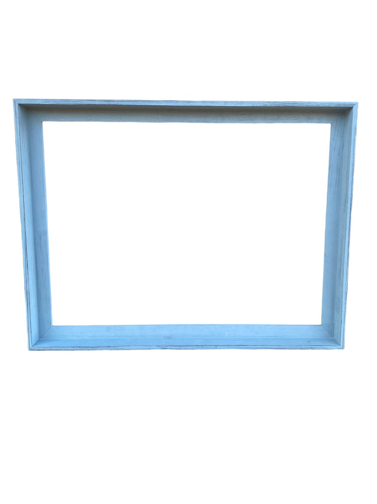 Weathered Light Blue Floater Frame for 1.5" Deep Canvas canvas picture frame | Sunbelt Mfg. Co. - Screen Printing Frames, Art Canvas & Surfaces, Ink & Encaustic Supplies