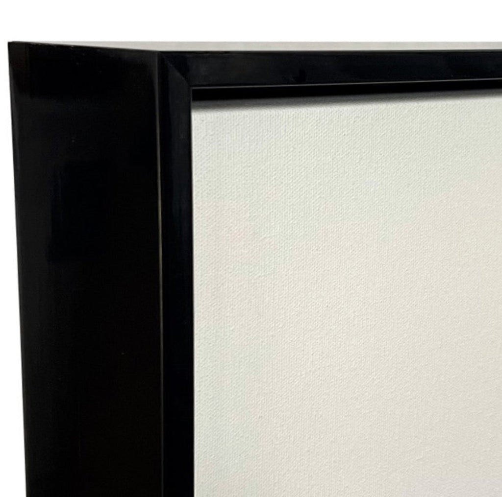 Black High Gloss Floater Frame for 2" deep Canvas or Cradled Panel Floater Frame | Sunbelt Mfg. Co. - Screen Printing Frames, Art Canvas & Surfaces, Ink & Encaustic Supplies